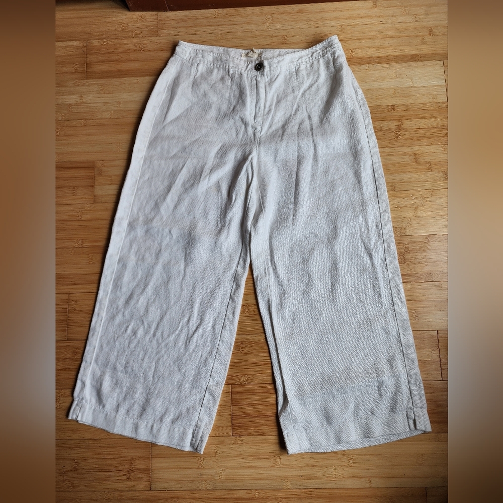 Eileen Fisher Wide-Leg Organic Linen Pants Petite 6